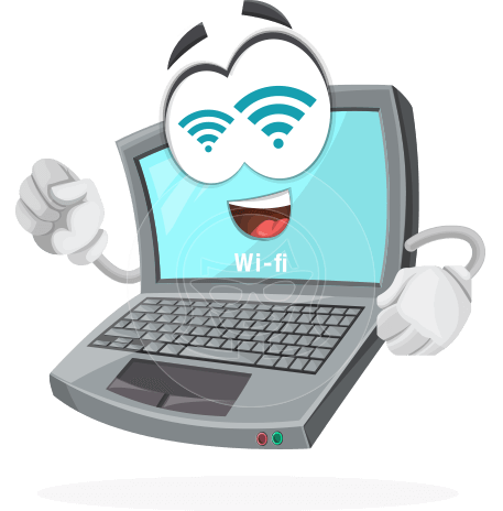 Computer Cartoon Vector Character AKA Topper the Friendly Laptop